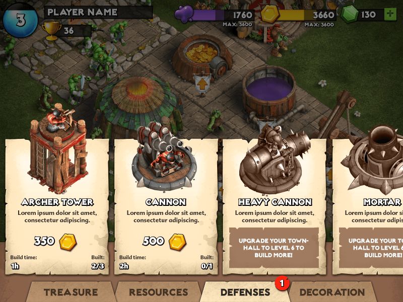 Heroes of War UI Screens
