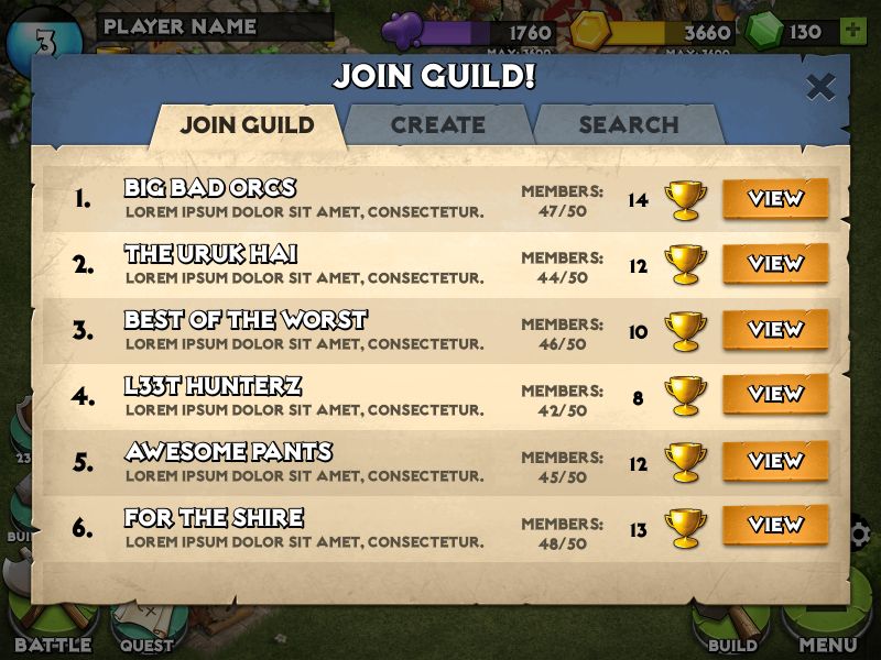 Heroes of War UI Screens