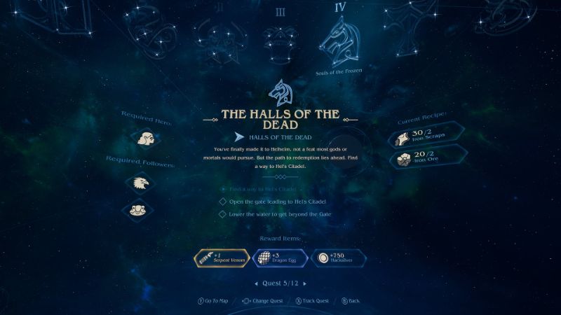 Asgard's Wrath Additional Menus